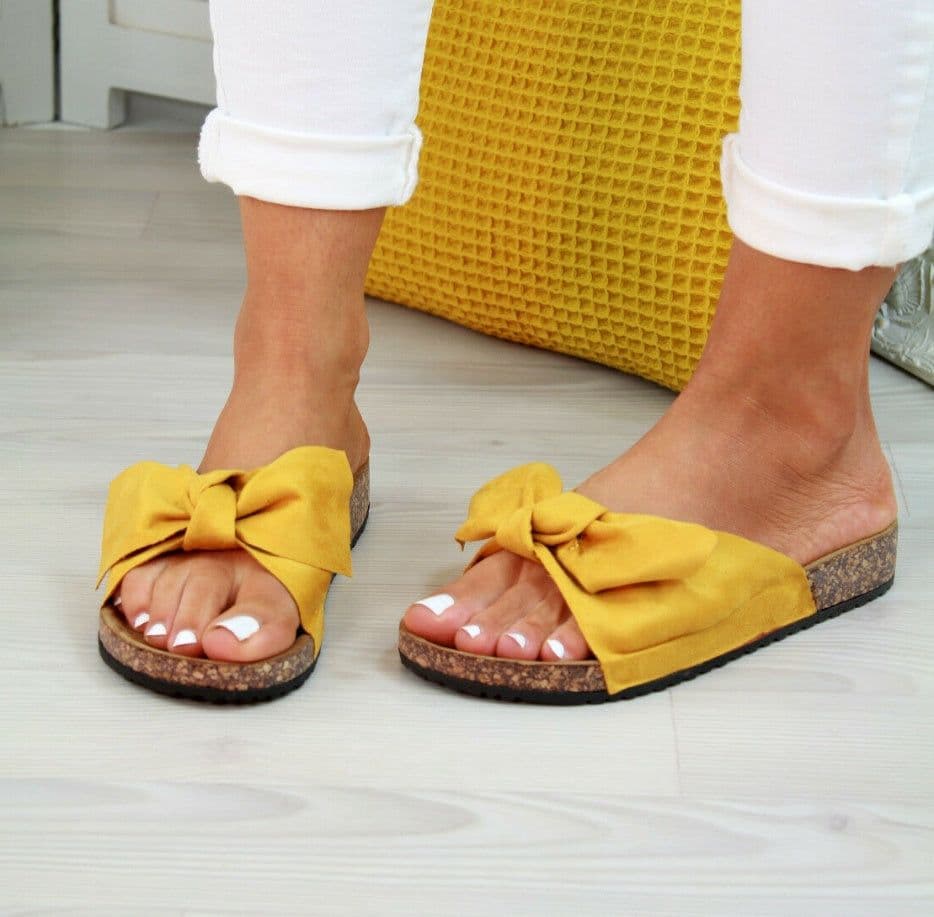 image-Summer Bow Shoes Women Slip On Sandals Comfy Shoes Casual Slides Bow-Knot Beach Slippers