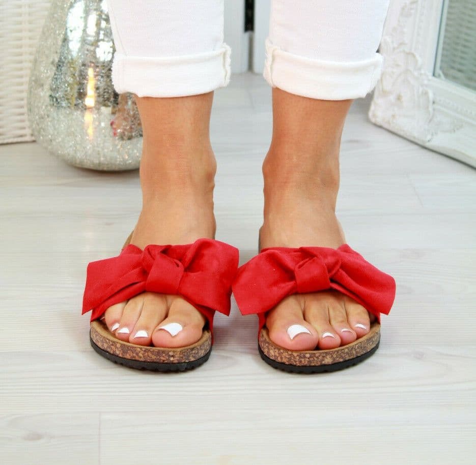 image-Summer Bow Shoes Women Slip On Sandals Comfy Shoes Casual Slides Bow-Knot Beach Slippers