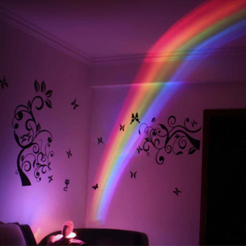 image-Egg-Shaped Table Lamp Rainbow Projection Lamp LED Color Night Light 3 Modes Projector