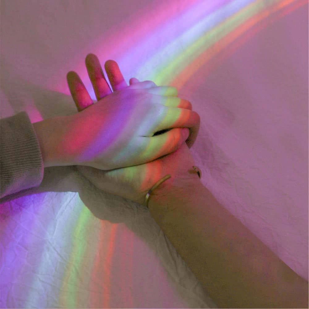 image-Egg-Shaped Table Lamp Rainbow Projection Lamp LED Color Night Light 3 Modes Projector