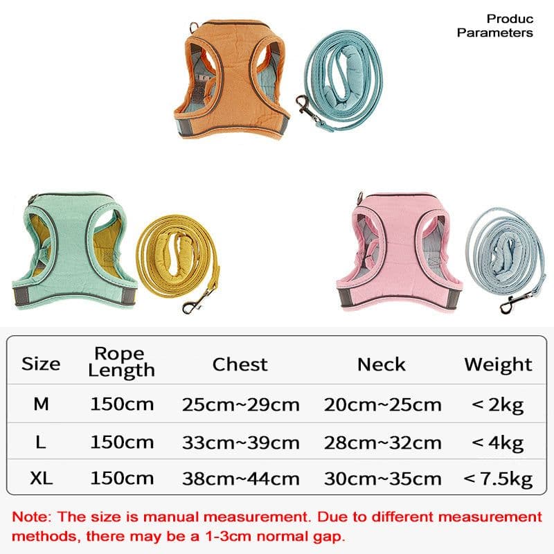 image-Cat Traction Rope Home Vest-Style Chest Harness Cute Anti-Stroke Cat Walking Rope