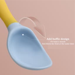 image-Silicone Spoon for Baby Utensils Set Auxiliary Food Toddler Learn To Eat Training Bendable Soft Fork Infant Children Tableware