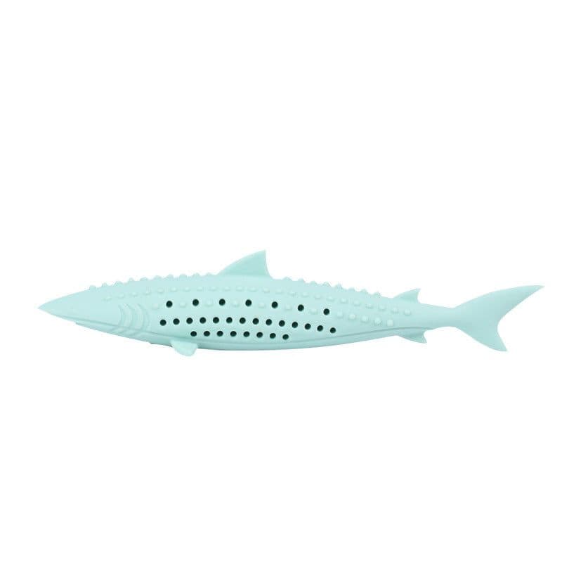 image-Cat Chewing Shark Funny Cat Stick Mint Clean Teeth Molar Stick Silicone Fish Toy