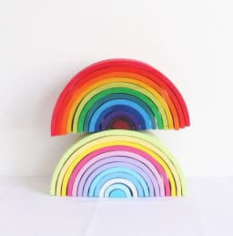 image-Jigsaw Puzzle Large 12-piece Arch Bridge Rainbow Building Blocks Early Childhood Education Toys