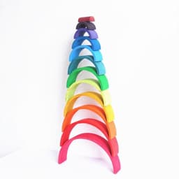 image-Jigsaw Puzzle Large 12-piece Arch Bridge Rainbow Building Blocks Early Childhood Education Toys