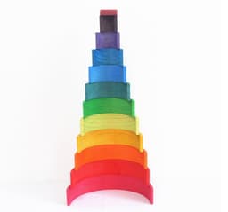image-Jigsaw Puzzle Large 12-piece Arch Bridge Rainbow Building Blocks Early Childhood Education Toys