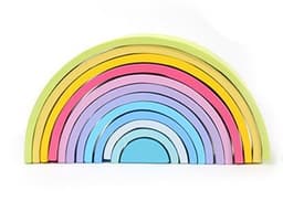 image-Jigsaw Puzzle Large 12-piece Arch Bridge Rainbow Building Blocks Early Childhood Education Toys