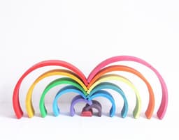 image-Jigsaw Puzzle Large 12-piece Arch Bridge Rainbow Building Blocks Early Childhood Education Toys