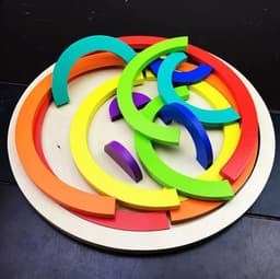 image-Jigsaw Puzzle Large 12-piece Arch Bridge Rainbow Building Blocks Early Childhood Education Toys