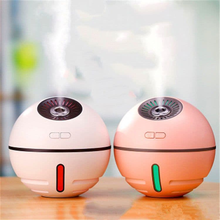 image-Humidifier Rechargeable 2000mA Built-in Lithium Battery Mini Ultrasonic Aroma Humidifier Diffuser with LED Light Fan