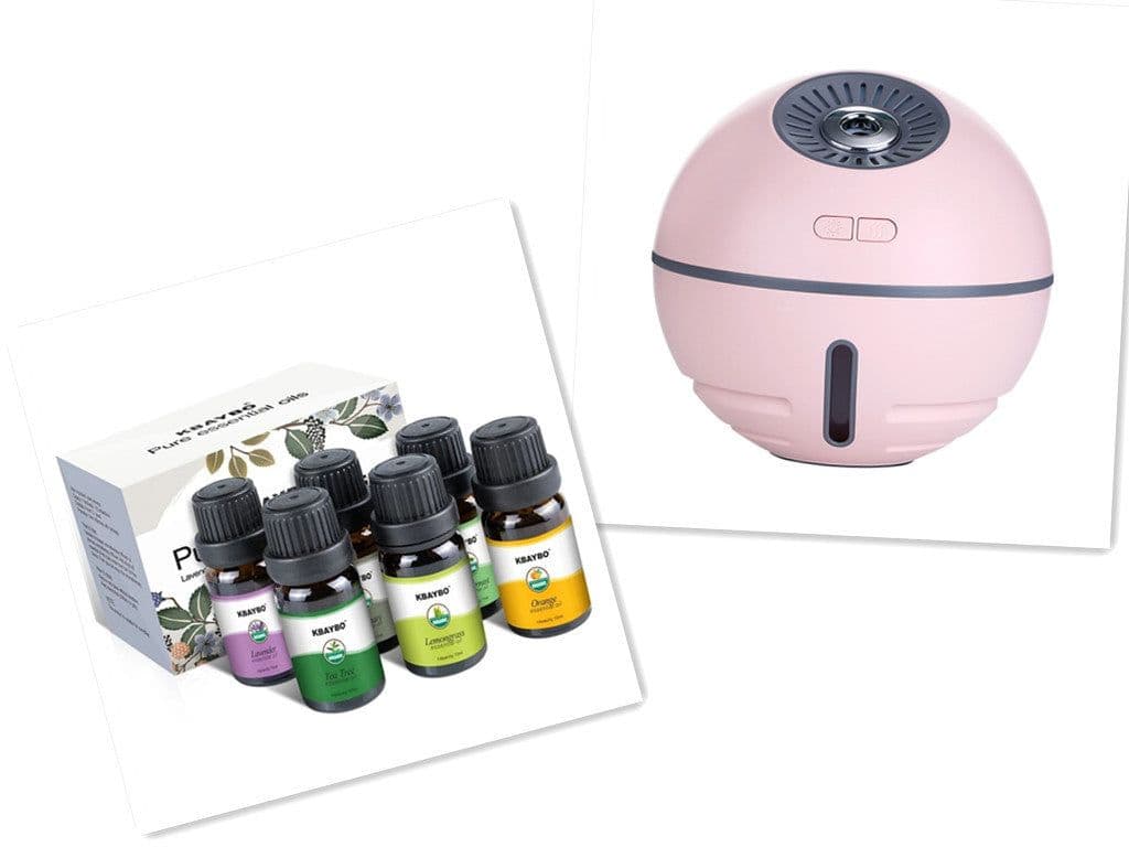 image-Humidifier Rechargeable 2000mA Built-in Lithium Battery Mini Ultrasonic Aroma Humidifier Diffuser with LED Light Fan