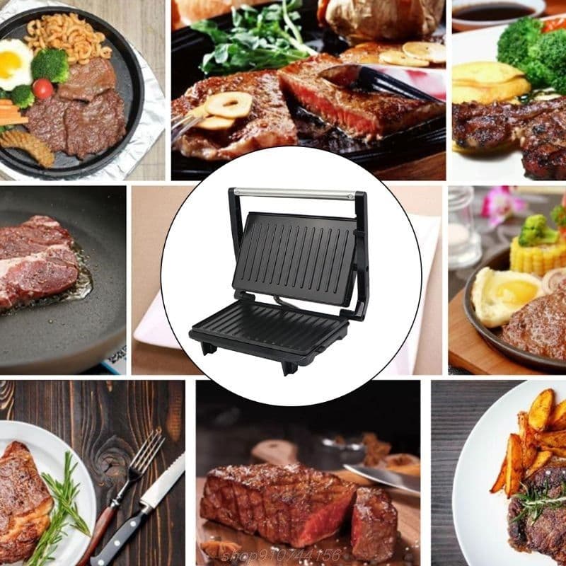 image-Steak Maker Nonstick Electric Grill Smokeless Home Breakfast Making Machine Household Kitchen Cooking