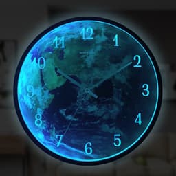 image-Voice-activated Induction LED Night Light Wall Clock Creative Luminous Wall Clock