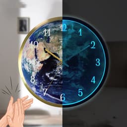 image-Voice-activated Induction LED Night Light Wall Clock Creative Luminous Wall Clock