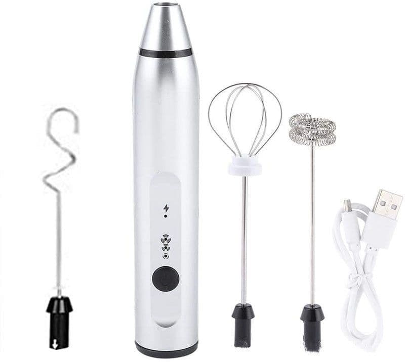 image-Rechargeable Electric Milk Frother Automatic Kitchen Juice Food Mixer Cream Egg Beater Blender