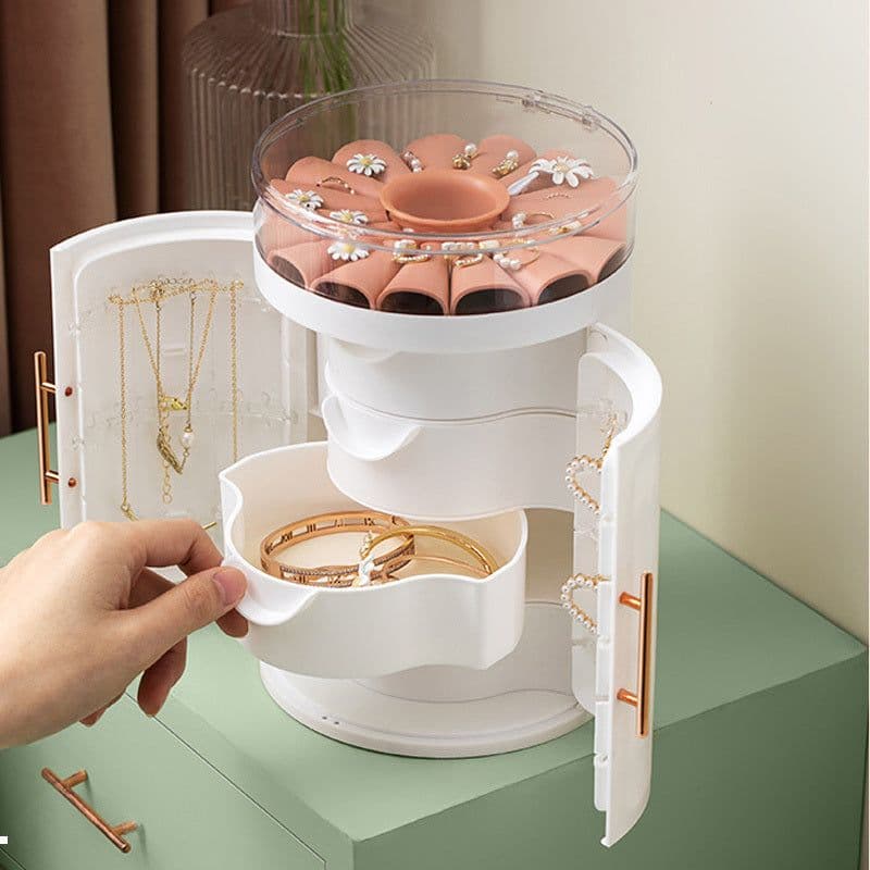 image-Ight Luxury Necklace Double Transparent Flower Jewelry Box