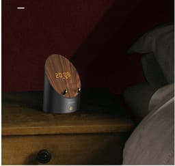 image-Wooden Speaker Smart Induction Speaker Phone Holder Portable Mini Desktop Wireless Alarm Clock Bluetooth Speaker