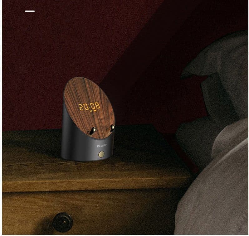 image-Wooden Speaker Smart Induction Speaker Phone Holder Portable Mini Desktop Wireless Alarm Clock Bluetooth Speaker