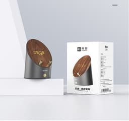 image-Wooden Speaker Smart Induction Speaker Phone Holder Portable Mini Desktop Wireless Alarm Clock Bluetooth Speaker