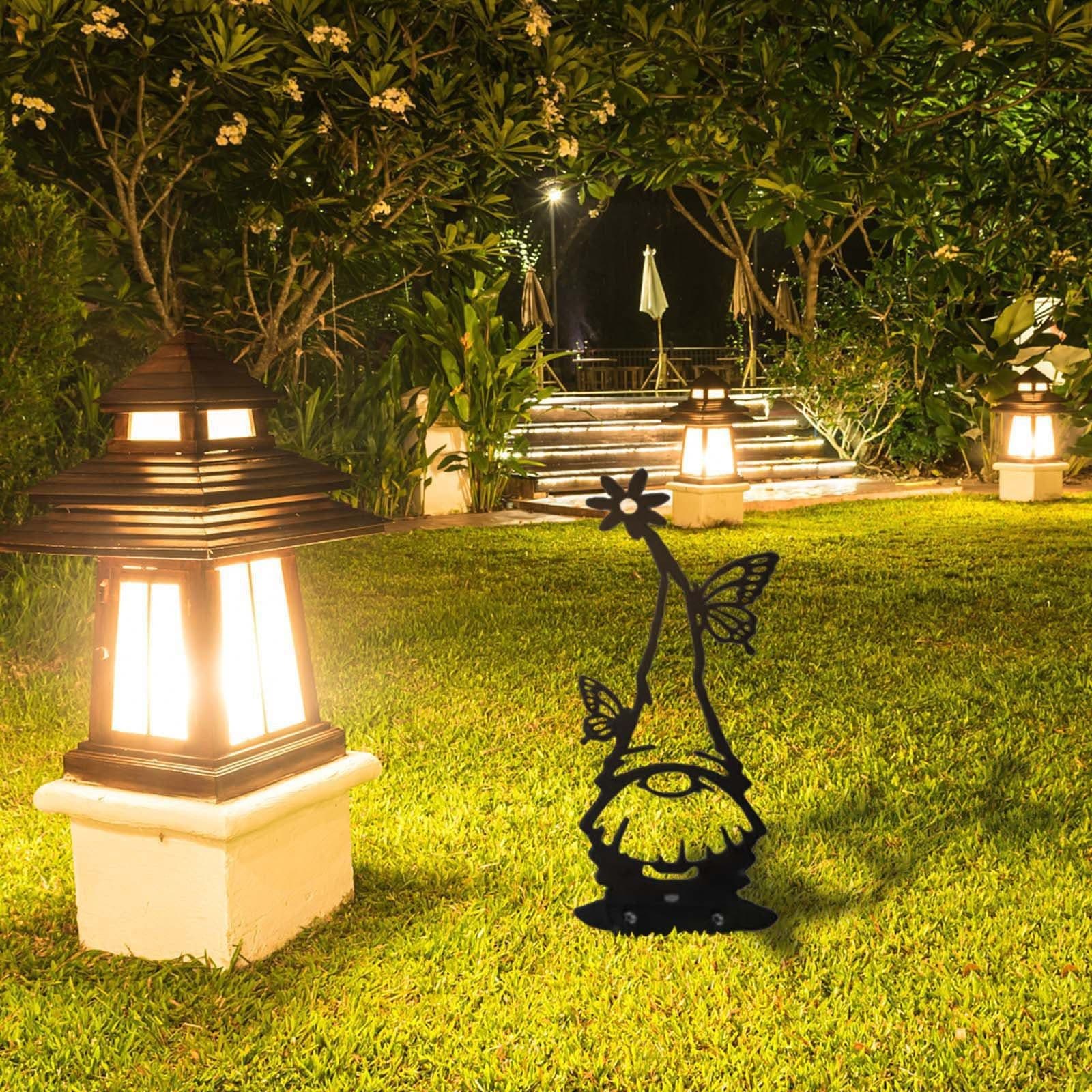 image-Bird Art Outdoor Garden Statues Backyard Lawn Stakes Metal Yard Decor Gift Garden Statues Decoration Ornament