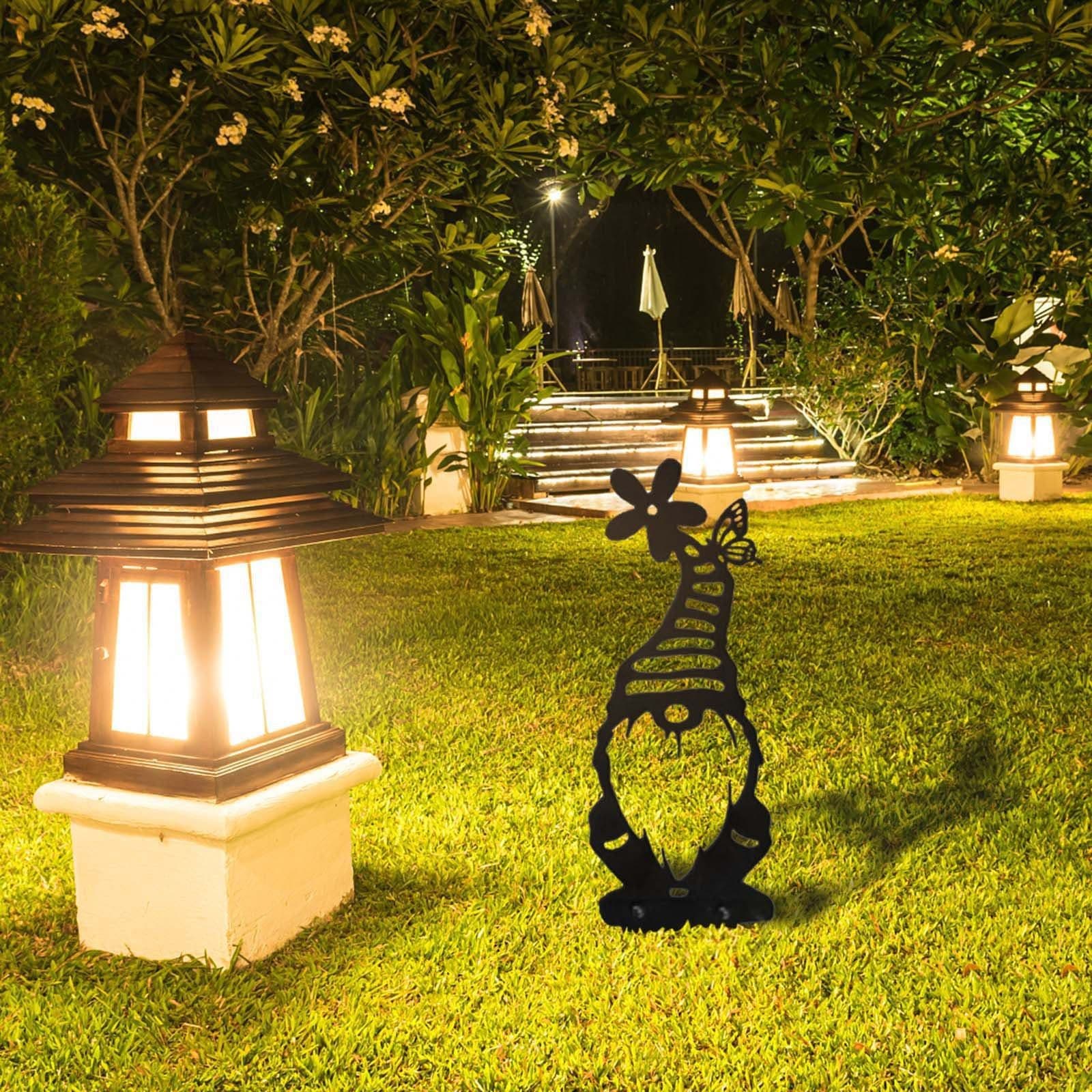 image-Bird Art Outdoor Garden Statues Backyard Lawn Stakes Metal Yard Decor Gift Garden Statues Decoration Ornament