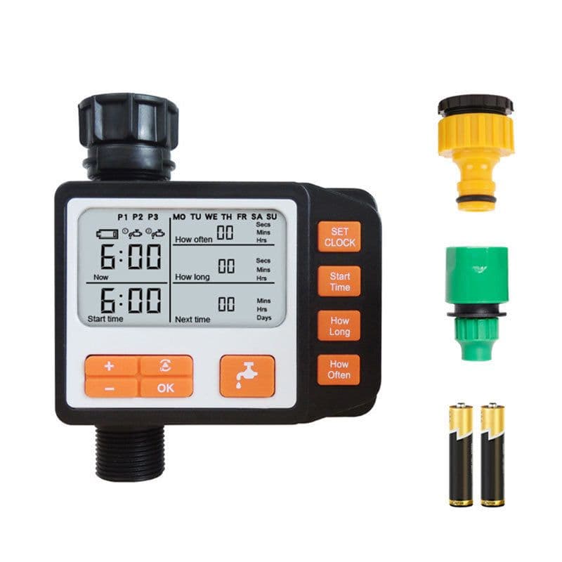 image-Garden Watering Timer Outdoor Automatic Electronic Watering Timer Irrigation Water Timeing Controller System