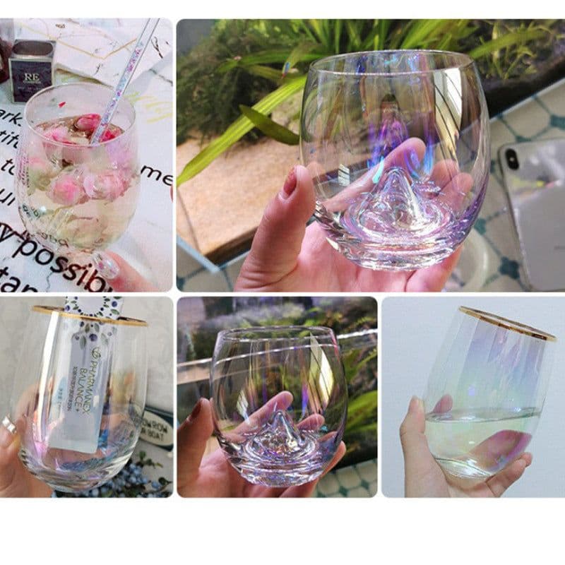 image-Nordic Colorful Glass Rainbow Glass Family Drinking Water Cup Dazzling Cup