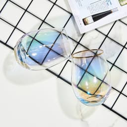image-Nordic Colorful Glass Rainbow Glass Family Drinking Water Cup Dazzling Cup