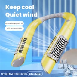 image-Neck Fan Mini Bladeless Fan USB Rechargeable Fan Mute Sports Fans for Home Outdoor Portable Hanging Fans Air Conditioner Cooler