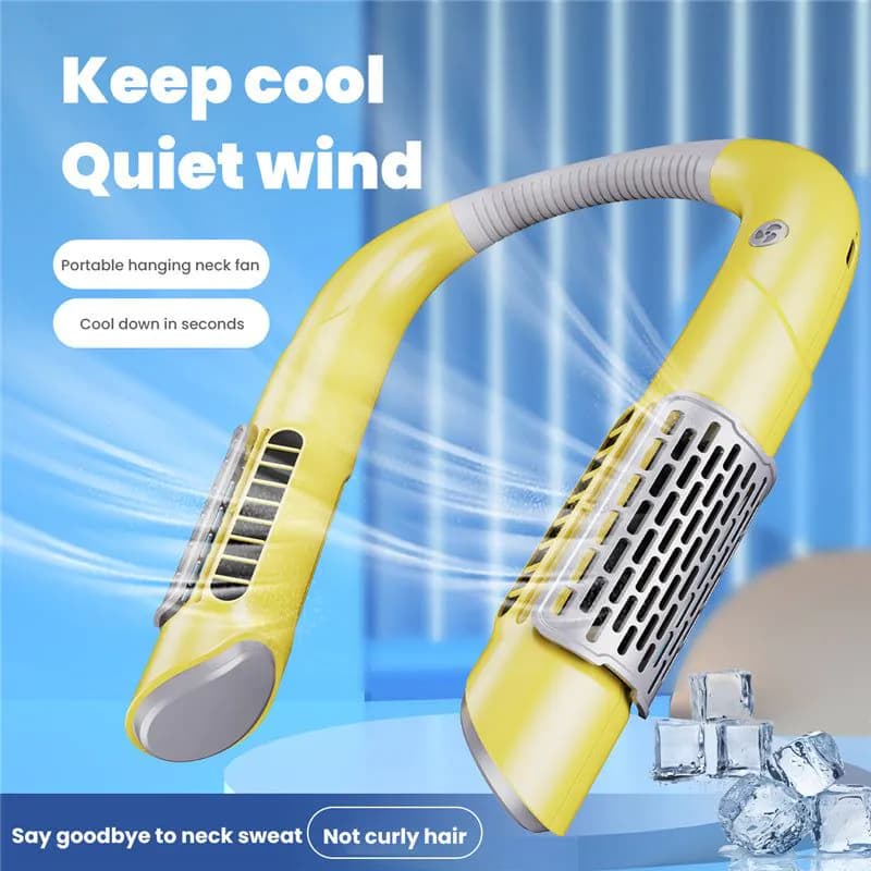 image-Neck Fan Mini Bladeless Fan USB Rechargeable Fan Mute Sports Fans for Home Outdoor Portable Hanging Fans Air Conditioner Cooler