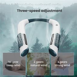 image-Neck Fan Mini Bladeless Fan USB Rechargeable Fan Mute Sports Fans for Home Outdoor Portable Hanging Fans Air Conditioner Cooler