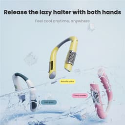 image-Neck Fan Mini Bladeless Fan USB Rechargeable Fan Mute Sports Fans for Home Outdoor Portable Hanging Fans Air Conditioner Cooler