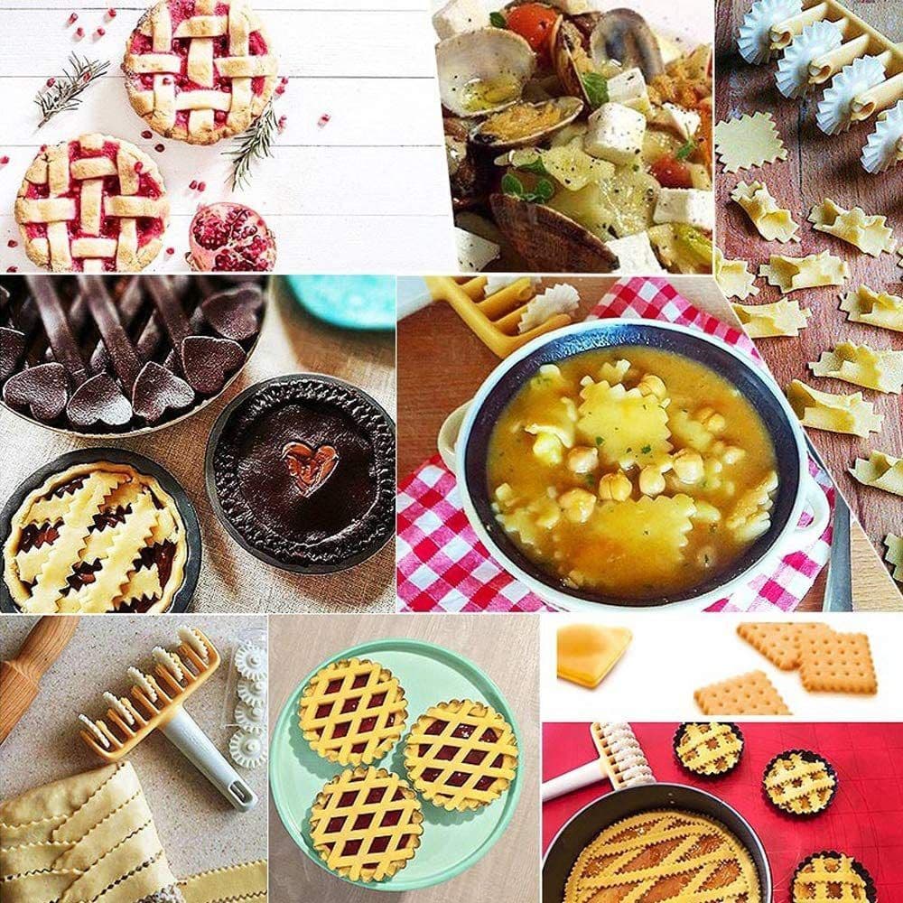 image-Kitchen Pizza Roller Pin Bread Hole Puncher DIY Baking Needle Tool Biscuit Wheel Pin Pasta Dough Crimper Kitchen Pizza Tool
