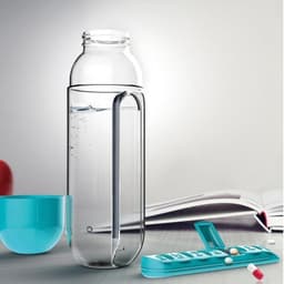 image-Water Bottle With Pillbox Plastic Drink Bottle With Medicine Pills Box Travel 7 Days Drug Organizer Drinking Container
