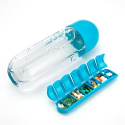 image-Water Bottle With Pillbox Plastic Drink Bottle With Medicine Pills Box Travel 7 Days Drug Organizer Drinking Container