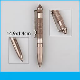 image-Manvi Tactical Aluminum Pen - Silver Outdoor Survival Tool