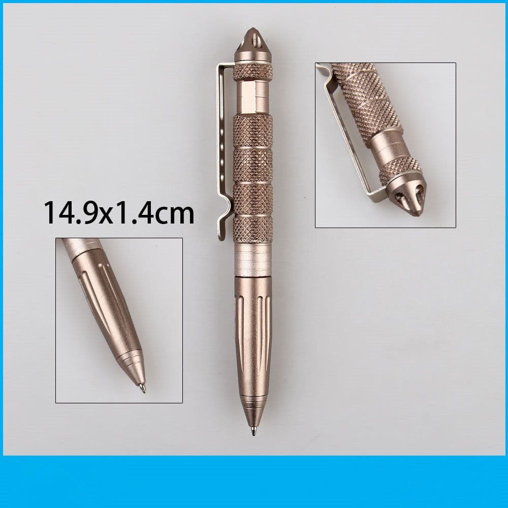 image-Manvi Tactical Aluminum Pen - Silver Outdoor Survival Tool