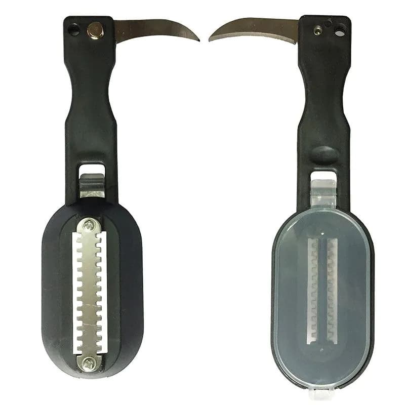 image-Fish Scale Remover Brush - Orange Stainless Steel