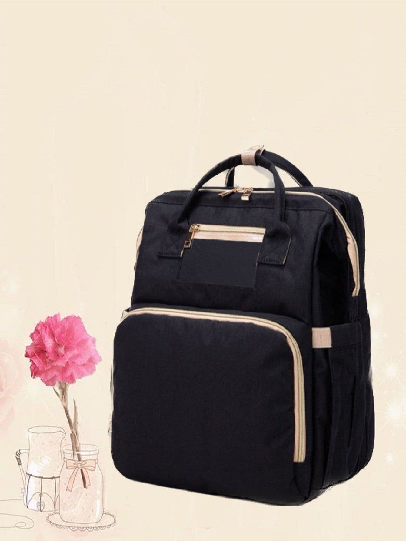 image-Large Capacity Multifunctional Folding Crib Backpack