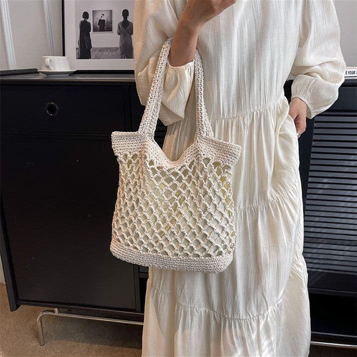 image-Women's Fashion Casual Weaving Hollow Shoulder Bag