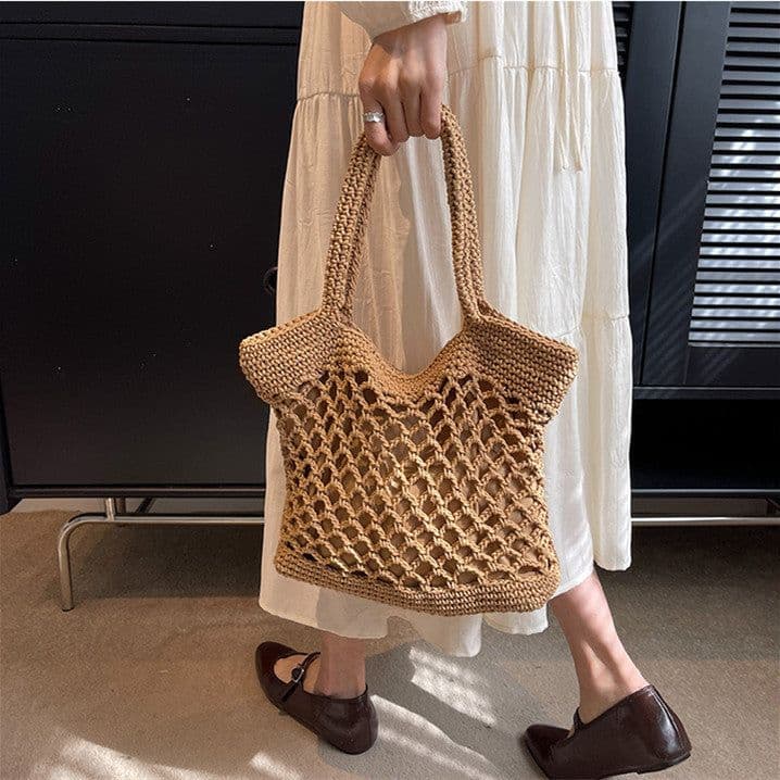 image-Women's Fashion Casual Weaving Hollow Shoulder Bag
