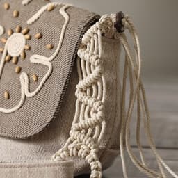 image-Ethnic Style Lightweight Crossbody Woven Canvas Women's Bag