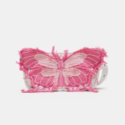 image-Original Design Butterfly Tassel Denim Wide Shoulder Strap Crossbody Bag