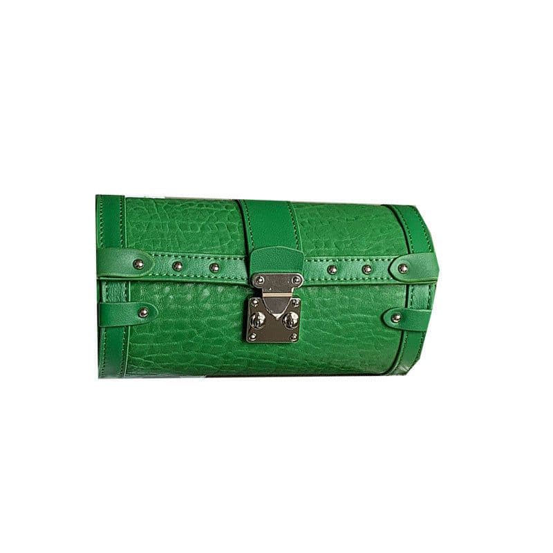 image-Sheepskin Cylinder Crossbody Chain Bag