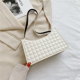 image-Elegant One-shoulder Diamond Pattern Bag Women