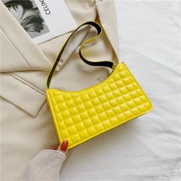 image-Elegant One-shoulder Diamond Pattern Bag Women