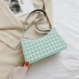 image-Elegant One-shoulder Diamond Pattern Bag Women