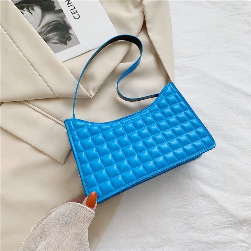 image-Elegant One-shoulder Diamond Pattern Bag Women