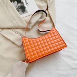 image-Elegant One-shoulder Diamond Pattern Bag Women