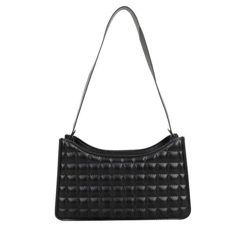 image-Elegant One-shoulder Diamond Pattern Bag Women